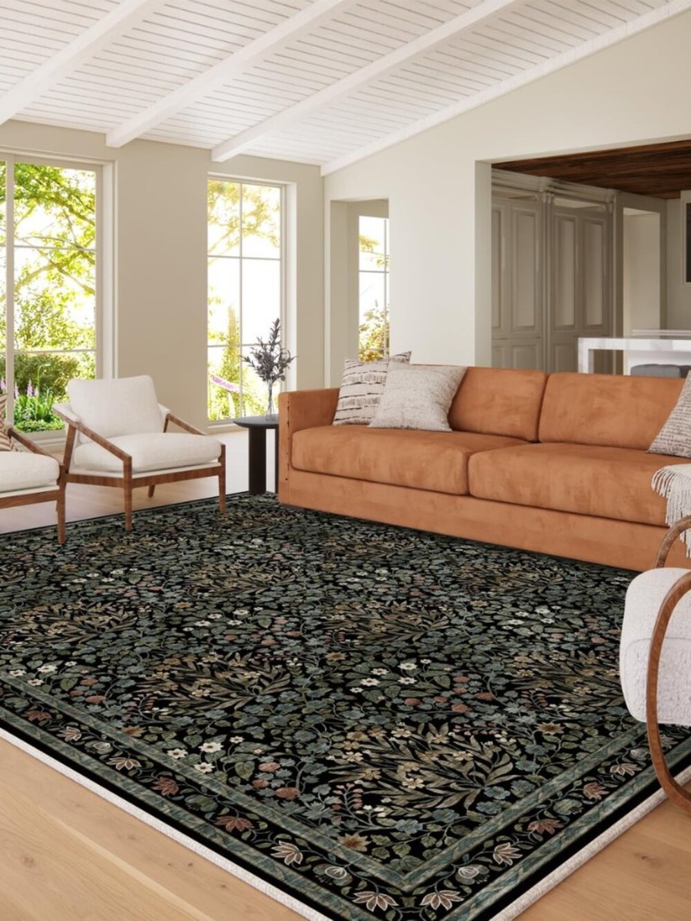 Traditional Design Vintage Floral Area Rug 8 x 10,Washable Area Rugs - Perfect